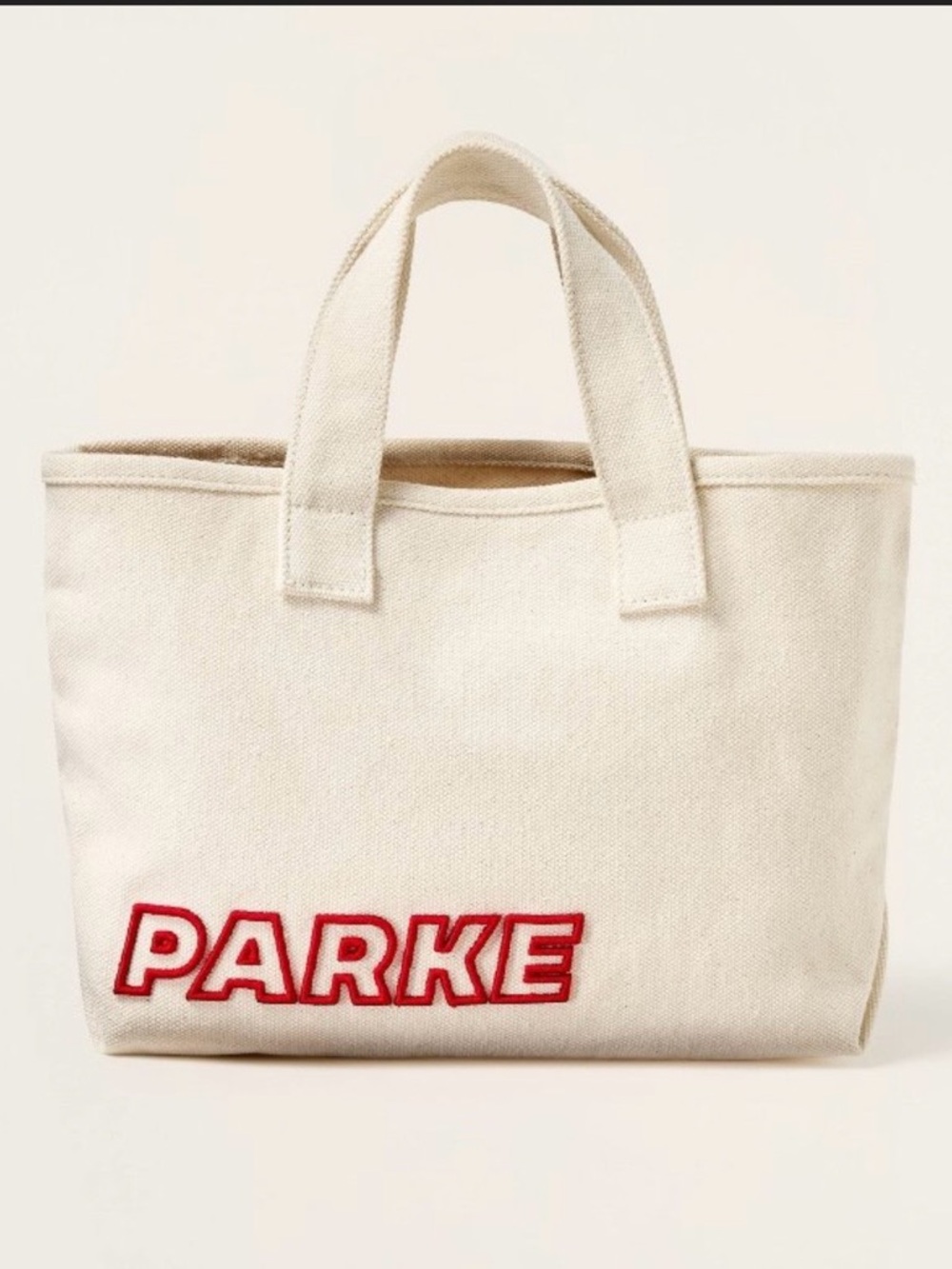 PARKE x Target Cream Canvas Mini Tote Bag with Red 'PARKE' Logo 
SOLD OUT!!